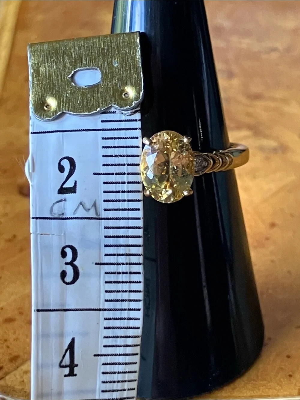 Golden Apatite Lab Grown Diamond Ring Size 7